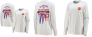 Pressbox Women's White Clemson Tigers Traditions Pennant Long Sleeve T-shirt